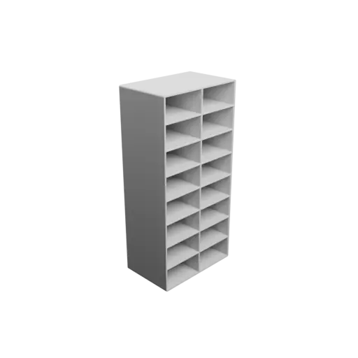 Small parts organizer with 16 drawers 48×24×64 mm STL file, thickness: 2 mm