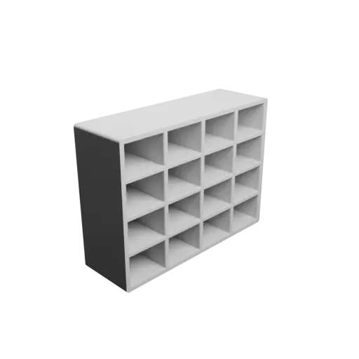 Small parts organizer with 16 drawers 20×15×30 mm STL 3D file, thickness: 3 mm