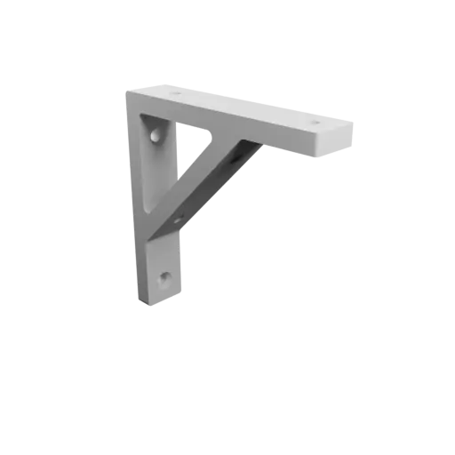 Right-angle bracket 150×150 mm STL 3D file, thickness 12 mm, hole diameter 8 mm