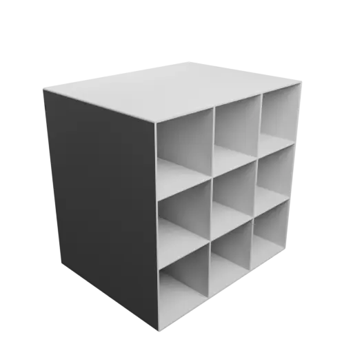 Small parts organizer with 9 drawers 60×60×150 mm STL file, thickness: 2 mm