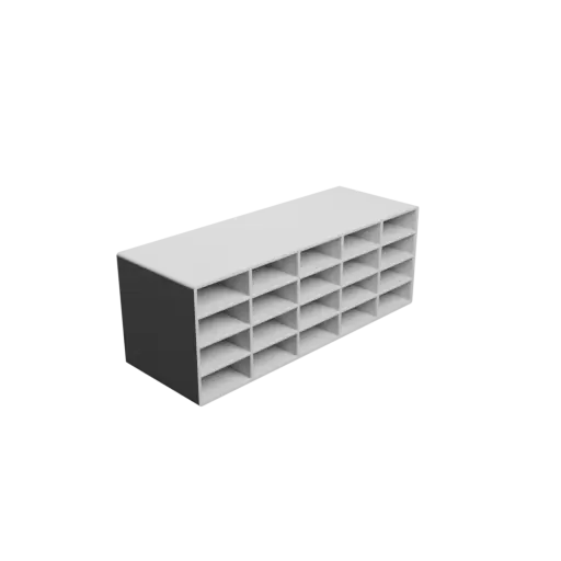 Small parts organizer with 20 drawers 30×12×60 mm STL 3D file, thickness: 2 mm