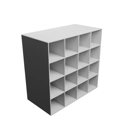 Small parts organizer with 16 drawers 40×40×90 mm STL file, thickness: 2 mm