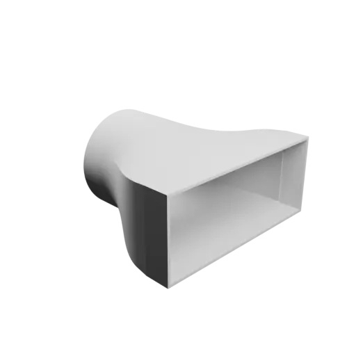 Round-to-Rectangular Tube Adapter STL 3D file ⌀125 mm to 220×90 mm, thickness 3 mm