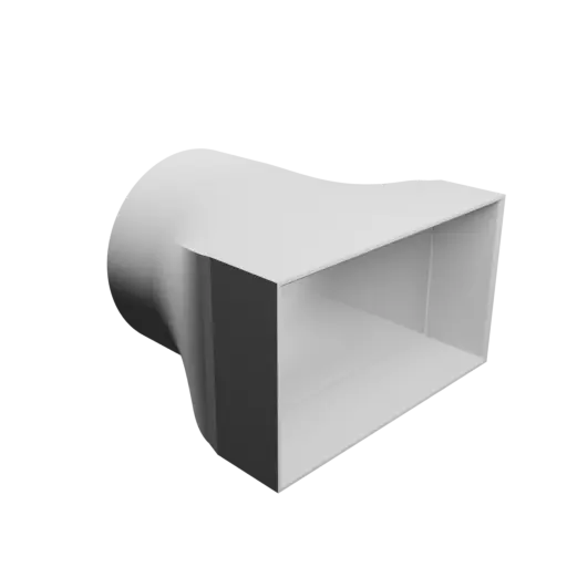 Round-to-Rectangular Tube Adapter STL file ⌀150 mm to 200×115 mm, thickness 4 mm