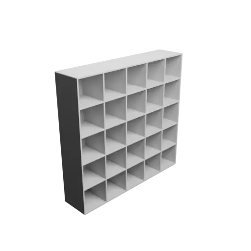 Small parts organizer with 25 drawers 50×50×57 mm STL file, thickness: 3 mm