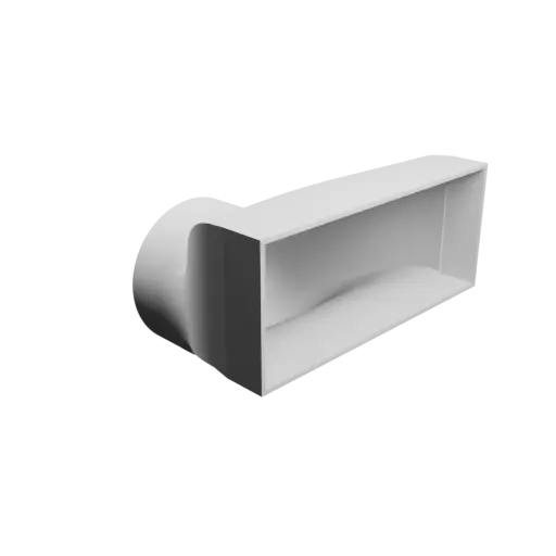 Round-to-Rectangular Tube Adapter STL file ⌀125 mm to 220×90 mm, thickness 3 mm + offset