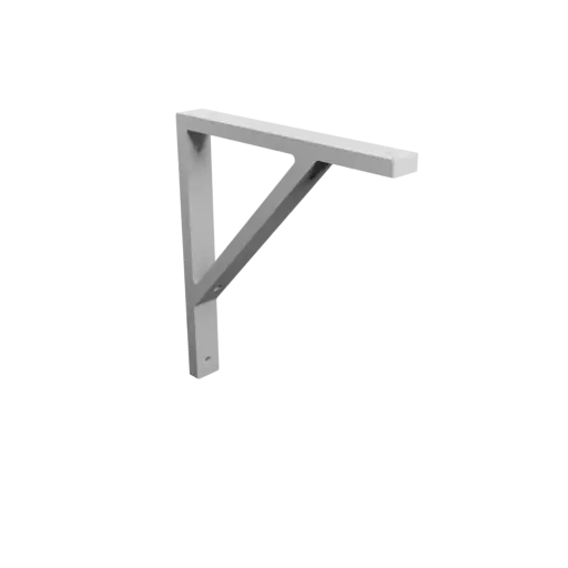 Shelf bracket 225×246 mm STL file, thickness 12 mm, hole diameter 5 mm