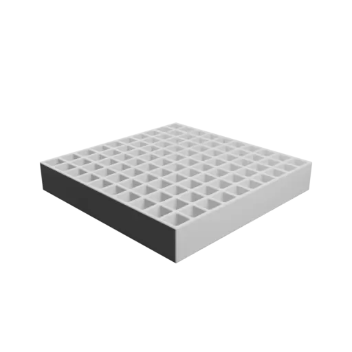 Multi-compartment box STL 3D file: 100 compartments of 10.3×10.3×18 mm