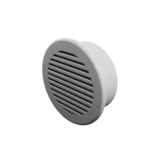 Round air vent STL 3D file ∅ 59 mm, slat angle: 10°