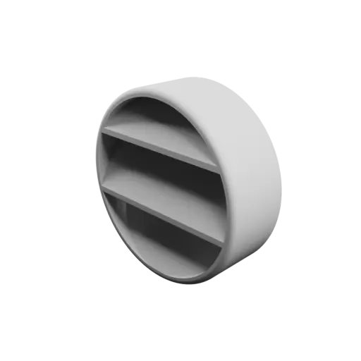 Round air vent STL file ∅ 71 mm, slat angle: 60°