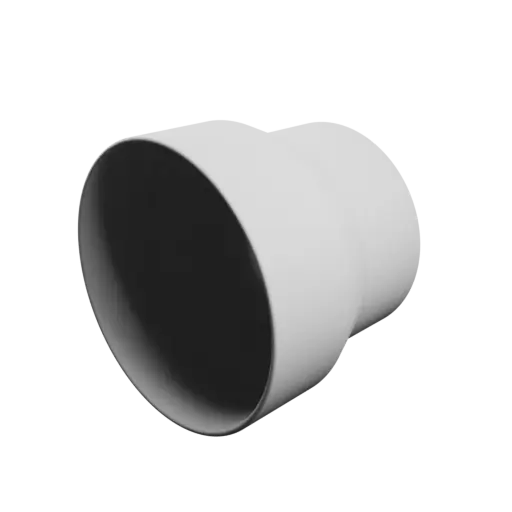 Tubing adapter STL file ⌀ 150–125 mm (Length: 127 mm)