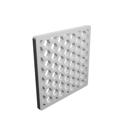 Honeycomb grille STL file, 32x32mm, mesh: 3mm