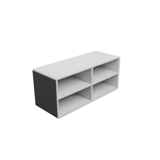 Small parts organizer with 4 drawers 40×15×30 mm STL file, thickness: 2 mm