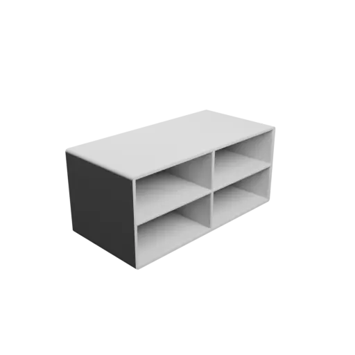 Small parts organizer with 4 drawers 50×20×50 mm STL file, thickness: 2 mm