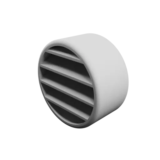 Round air vent STL 3D file ∅ 50 mm, slat angle: 35°