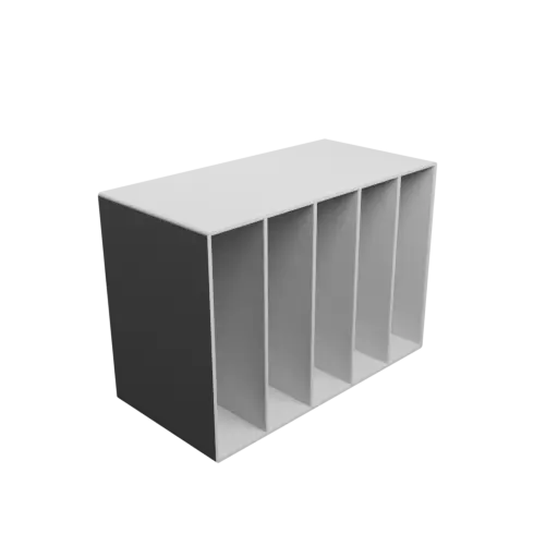 Small parts organizer with 5 drawers 25×105×73 mm STL 3D file, thickness: 2 mm