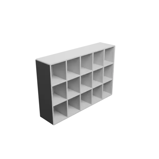 Small parts organizer with 15 drawers 20×25×25 mm STL file, thickness: 2 mm