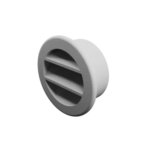 Round air vent STL file ∅ 50 mm, slat angle: 45°