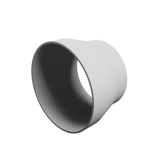 Tubing adapter STL 3D file ⌀ 153–126 mm (Length: 100 mm)