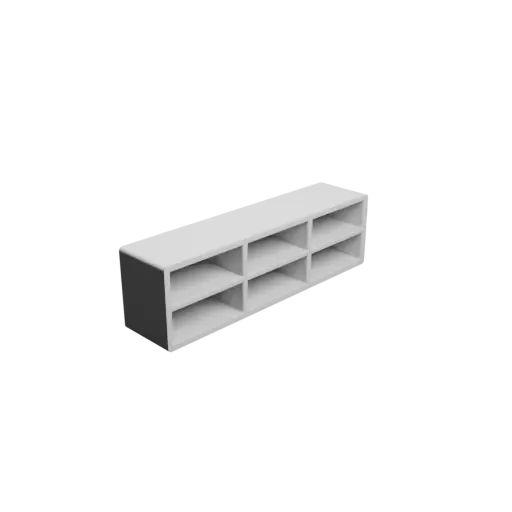 Small parts organizer with 6 drawers 33×11×21 mm STL 3D file, thickness: 3 mm