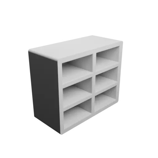 Small parts organizer with 6 drawers 22×10×22 mm STL file, thickness: 4 mm