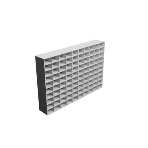Small parts organizer with 100 drawers 30×20×50 mm STL 3D file, thickness: 2 mm
