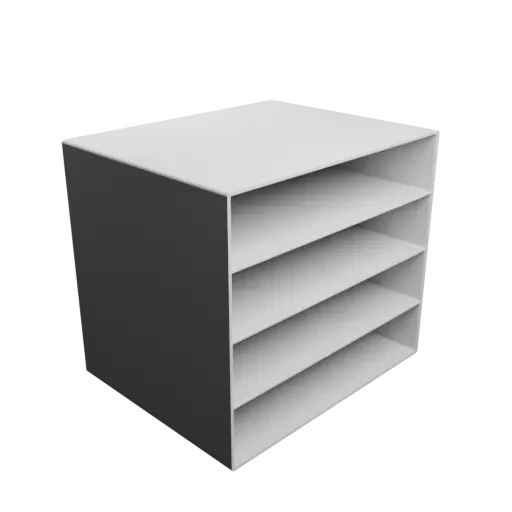 Small parts organizer with 4 drawers 150×30×120 mm STL file, thickness: 2 mm