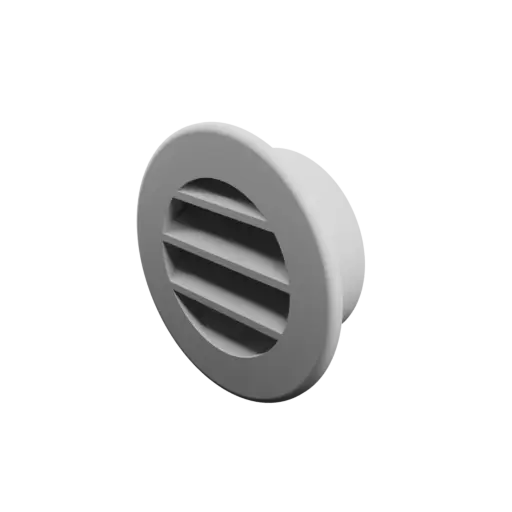 Round air vent STL 3D file ∅ 53 mm, slat angle: 45°