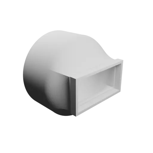 Round-to-Rectangular Tube Adapter STL file ⌀65 mm to 47×23 mm, thickness 2 mm