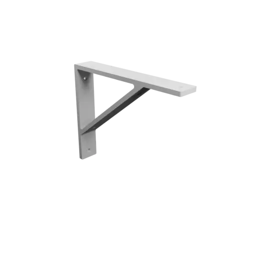 Right-angle bracket 250×200 mm STL file, thickness 8 mm, hole diameter 5 mm