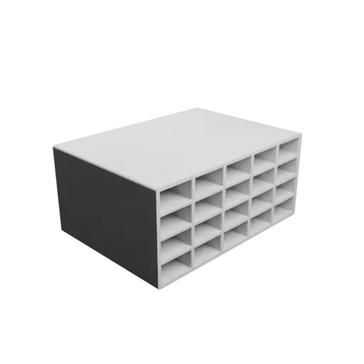 Small parts organizer with 20 drawers 20×10×100 mm STL 3D file, thickness: 3 mm