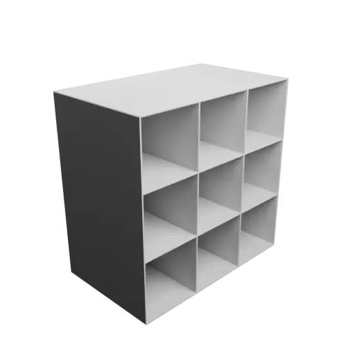 Small parts organizer with 9 drawers 80×80×150 mm STL 3D file, thickness: 2 mm