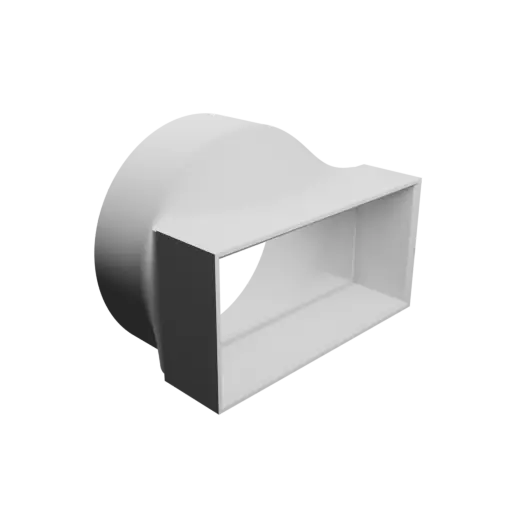 Round-to-Rectangular Tube Adapter STL 3D file ⌀107 mm to 110×54 mm, thickness 3 mm