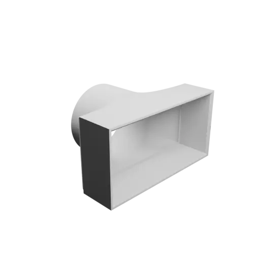 Round-to-Rectangular Tube Adapter STL file ⌀62 mm to 110×54 mm, thickness 3 mm