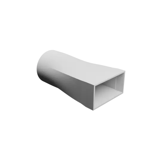 Round-to-Rectangular Tube Adapter STL file ⌀90 mm to 100×50 mm, thickness 3 mm