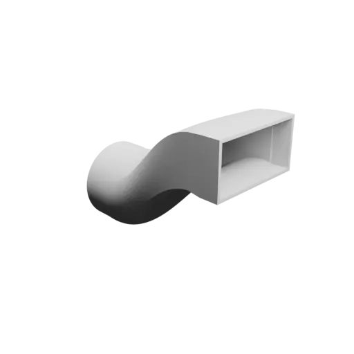 Round-to-Rectangular Tube Adapter STL 3D file ⌀90 mm to 100×50 mm, thickness 3 mm + offset