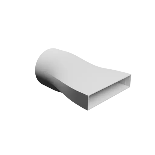 Round-to-Rectangular Tube Adapter STL file ⌀154 mm to 214×44 mm, thickness 2 mm