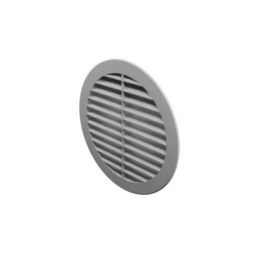fichier STL Grille d'aération ronde ∅ 200 mm, angle des ailettes : 45° avec renfort central