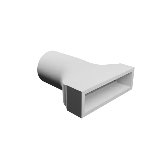 Round-to-Rectangular Tube Adapter STL file ⌀22 mm to 40×10 mm, thickness 2 mm