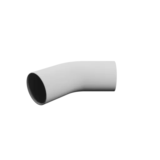 Tubing elbow STL file 45° ⌀OD: 92.5 mm ⌀ID: 86.5 mm thickness: 3 mm
