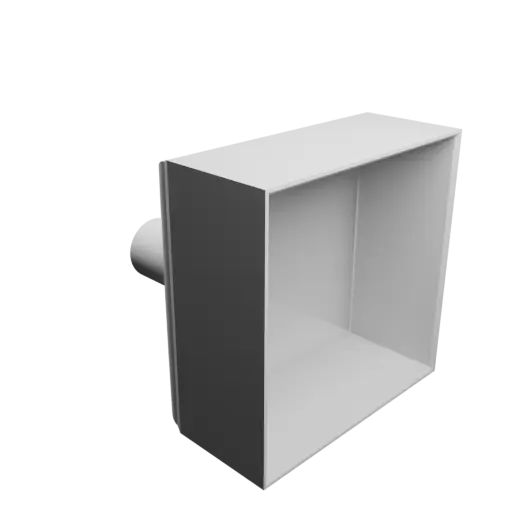 Round-to-Rectangular Tube Adapter STL file ⌀21.9 mm to 80×80 mm, thickness 2 mm + offset