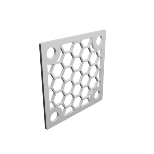 fichier STL grille alvéolée entraxe: 50x50mm, maille: 10mm - Ø8mm
