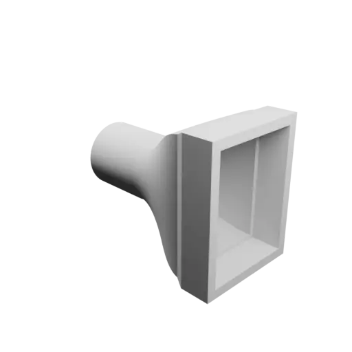 Round-to-Rectangular Tube Adapter STL 3D file ⌀22 mm to 30×40 mm, thickness 3 mm