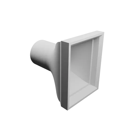 Round-to-Rectangular Tube Adapter STL file ⌀22 mm to 30.1×40 mm, thickness 3 mm