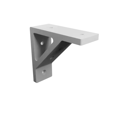 L-bracket 105×100 mm STL 3D file, thickness 8 mm, hole diameter 6 mm
