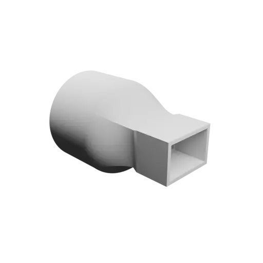 Round-to-Rectangular Tube Adapter STL file ⌀55 mm to 29×19 mm, thickness 2 mm