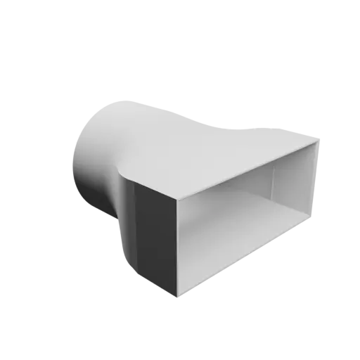 Round-to-Rectangular Tube Adapter STL 3D file ⌀200 mm to 300×125 mm, thickness 5 mm
