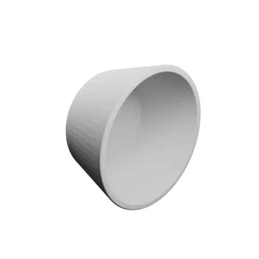 Container STL file, inner: base Ø60 mm, top Ø80 mm, height 42 mm - wall thickness 4 mm