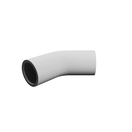 Tube elbow STL 3D file 45° ⌀OD: 15 mm ⌀ID: 12 mm thickness: 1.5 mm