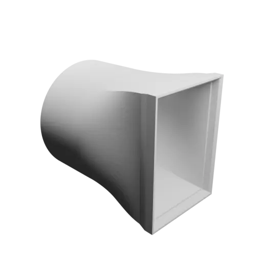 Round-to-Rectangular Tube Adapter STL 3D file ⌀68 mm to 47×66 mm, thickness 2 mm